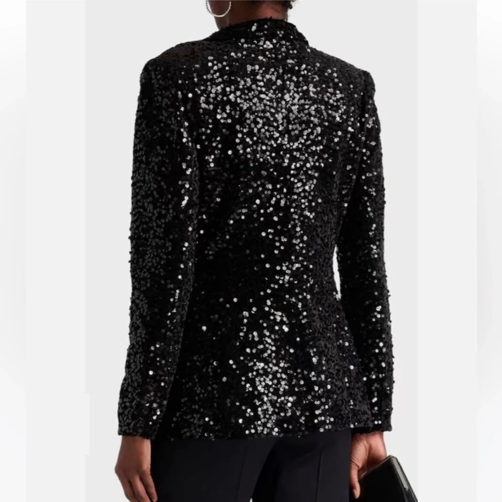Philosophy Black Sequin Blazer Jacket Size Small NWT - Picture 3 of 15